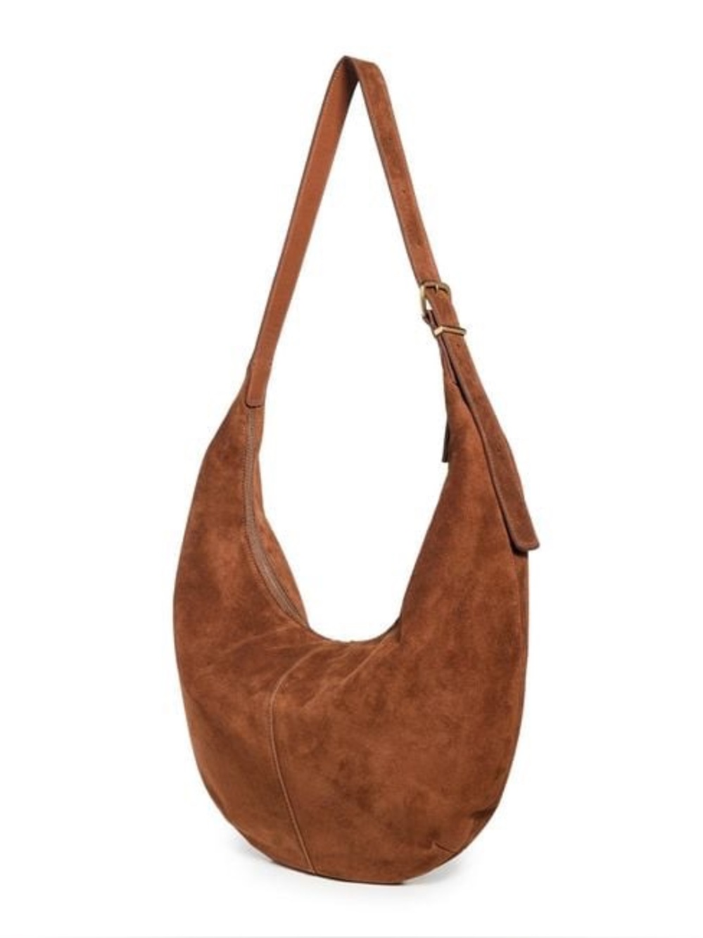 NWT Madewell Women's Brown Suede Essentials Slouch Hobo Bag - Picture 2 of 4
